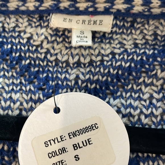 NWT blue yellow oversized sweater sz S comfy and sexy - Picture 5 of 5